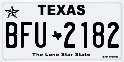 TX license plate BFU2182