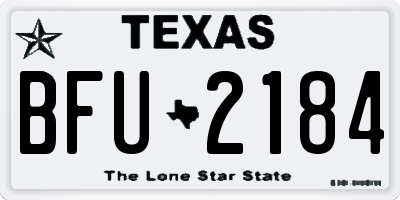 TX license plate BFU2184