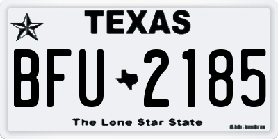 TX license plate BFU2185