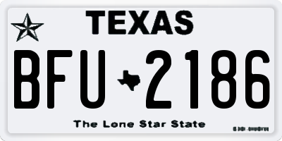 TX license plate BFU2186