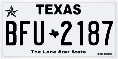 TX license plate BFU2187