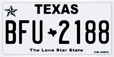 TX license plate BFU2188