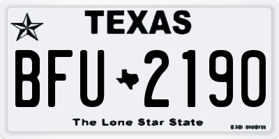TX license plate BFU2190