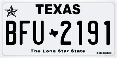 TX license plate BFU2191