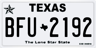 TX license plate BFU2192