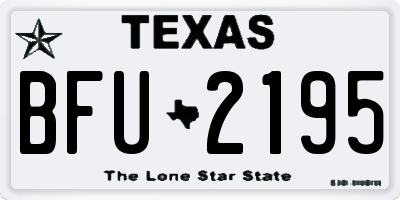 TX license plate BFU2195