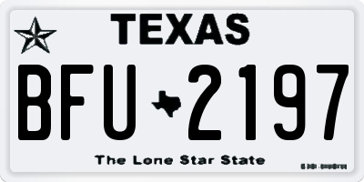 TX license plate BFU2197