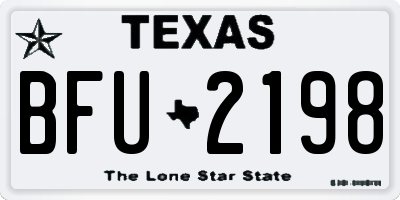TX license plate BFU2198