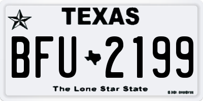 TX license plate BFU2199