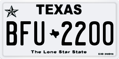 TX license plate BFU2200