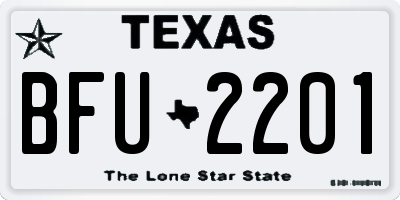TX license plate BFU2201