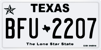 TX license plate BFU2207