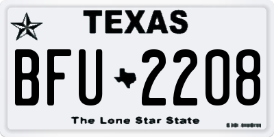 TX license plate BFU2208