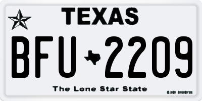 TX license plate BFU2209