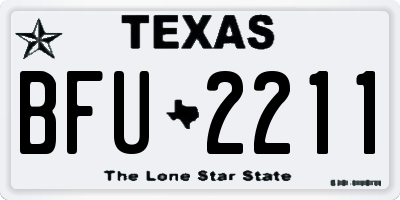 TX license plate BFU2211