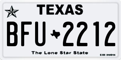 TX license plate BFU2212