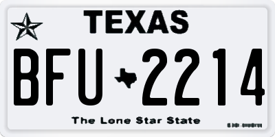 TX license plate BFU2214
