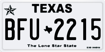 TX license plate BFU2215