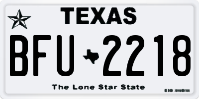 TX license plate BFU2218