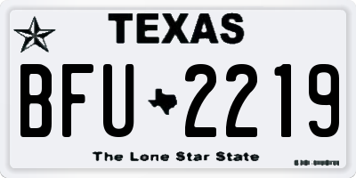 TX license plate BFU2219