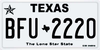 TX license plate BFU2220