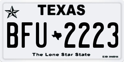 TX license plate BFU2223