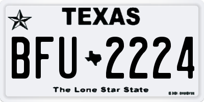 TX license plate BFU2224