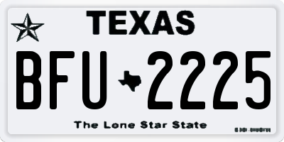 TX license plate BFU2225
