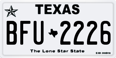 TX license plate BFU2226