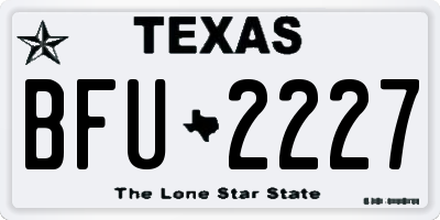 TX license plate BFU2227