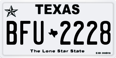 TX license plate BFU2228
