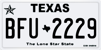 TX license plate BFU2229