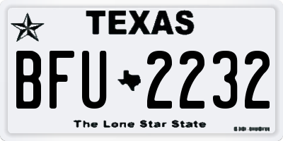 TX license plate BFU2232