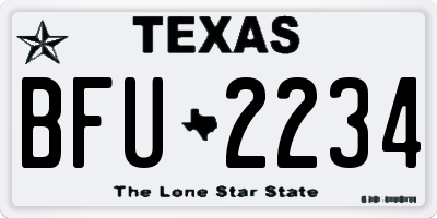 TX license plate BFU2234