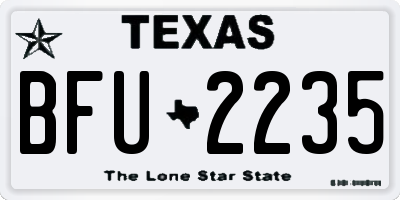 TX license plate BFU2235