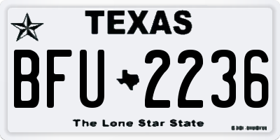 TX license plate BFU2236