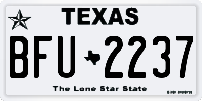TX license plate BFU2237
