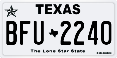 TX license plate BFU2240