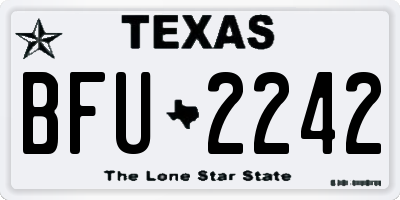 TX license plate BFU2242