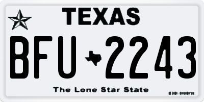 TX license plate BFU2243
