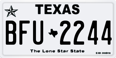 TX license plate BFU2244