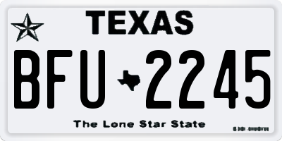 TX license plate BFU2245