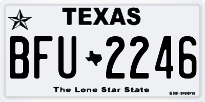 TX license plate BFU2246