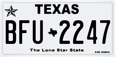 TX license plate BFU2247
