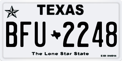 TX license plate BFU2248
