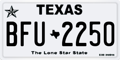 TX license plate BFU2250