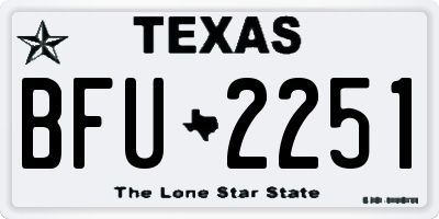 TX license plate BFU2251