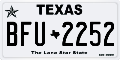 TX license plate BFU2252