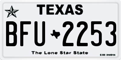 TX license plate BFU2253