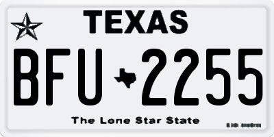 TX license plate BFU2255